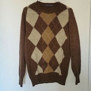 Cooper & Roe Argyle Sweater Pullover Knitwear Patterned shetland wool Sweater M‎
